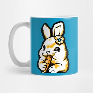 Cute Bunny Eating Carrot Pop Art Mug